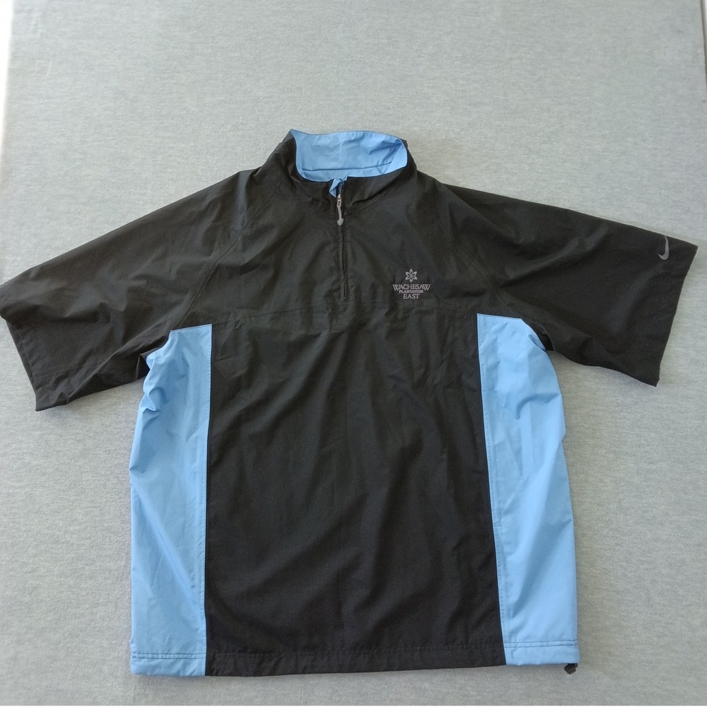 Nike Golf Storm-Fit Mens XXL Black Blue Short Sleeve Half Zip Windbreaker Jacket